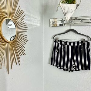 Navy Blue and White Button Up Shorts